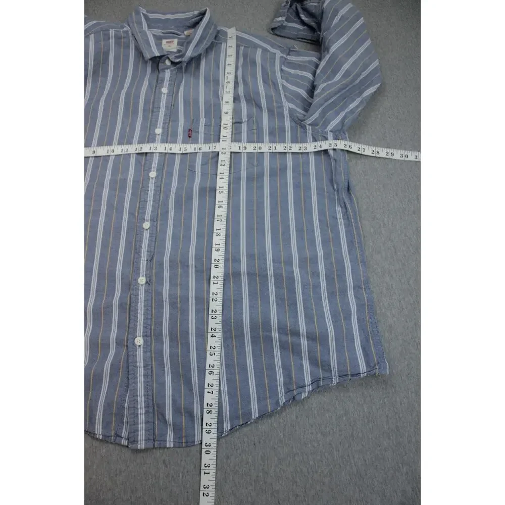 Levis Shirt‎ Mens XXL Striped 100% Cotton Standard Long Sleeve Button Up Red Tab